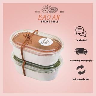50 Hộp nhựa oval đựng bánh mousse tiramisu