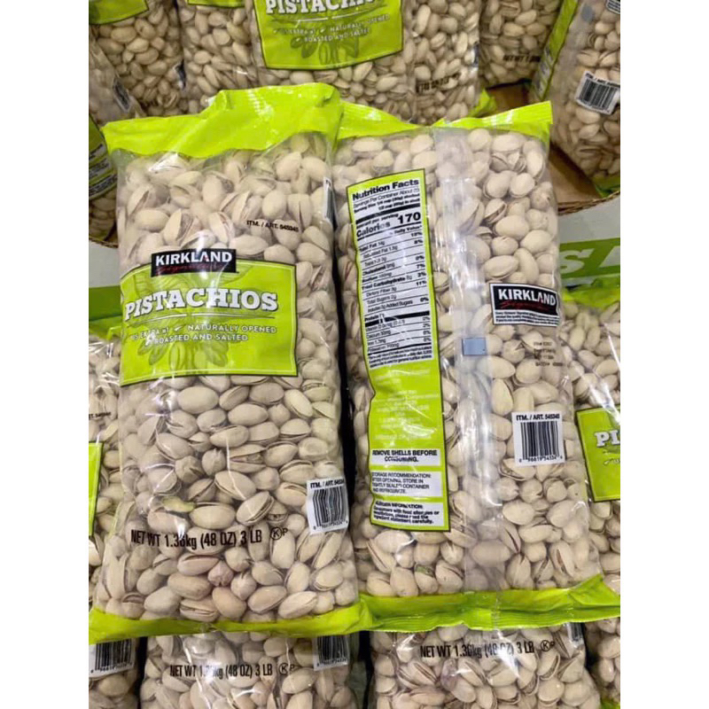 (Hạt Mỹ) Hạt dẻ cười Kirkland Pistachios 1,36kg một túi