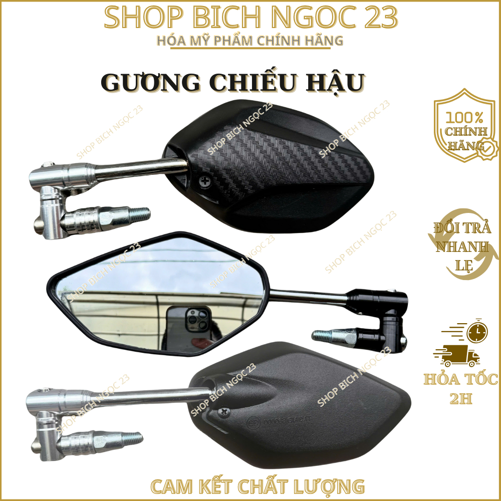 Gương chiếu hậu xe máy kiểu xoay nhôm 360 độ MẶT GƯƠNG THU HÌNH