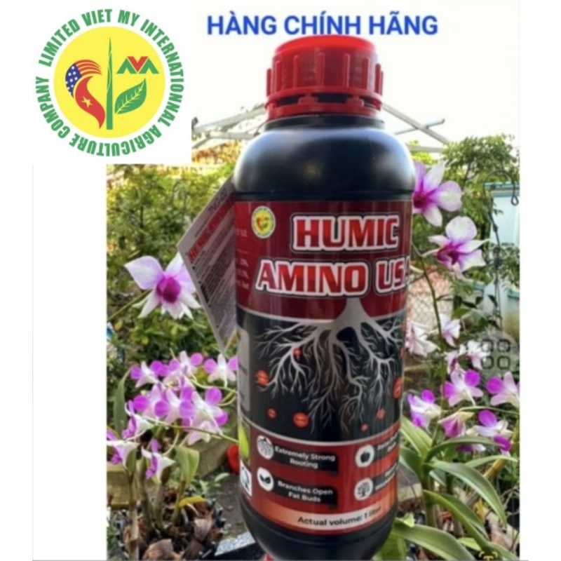 Phân bón humic amino usa kích rễ 1chai 1lit pha 800lit nước