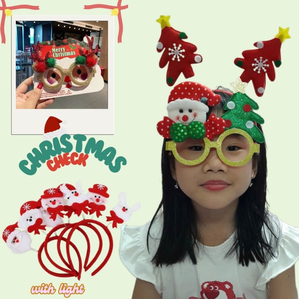 Kính noel, mặt nạ hoá trang noel siêu xinh, Cài tóc bờm tóc noel, quà tặng giáng sinh, christmas cos