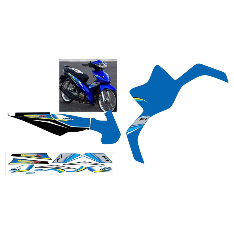 tem chế Wave Rsx 110 mẫu Wave FI màu xanh đen- tem in vi tính cao cấp