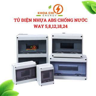 Tủ điện nhựa ABS lắp nổi chống nước Way-5,8,12,18,24, Hộp tủ điện nhựa ABS, Vỏ tủ điện chống nước, chống bụi, chống va đ