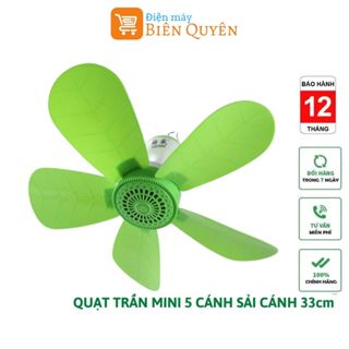 Quạt trần MINI 5 cánh, quạt treo màn, treo mùng đuổi muỗi, quạt cho em bé, siêu êm tiết kiệm điện ( loại sịn)