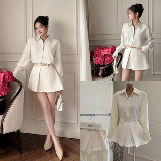 SET SƠ MI VOAN ĐỎ + CV XẾP LY EO BÈO TẦNG ❄️