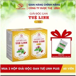  Combo 2 hộp giải độc gan Tuệ Linh Plus có tặng kèm cao khô cà gai leo- bấm vô video để đc giá tốt khi mua 