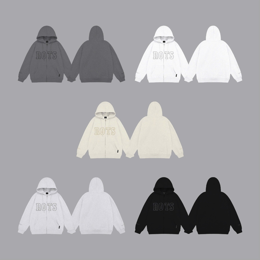 ÁO HOODIE/JACKET NỈ BÔNG TAY DÀI THÊU CAO CẤP UNISEX RAGEOFTHESEA(ROTSSTUDIO)-"HOODIE ZIPPER HCM"