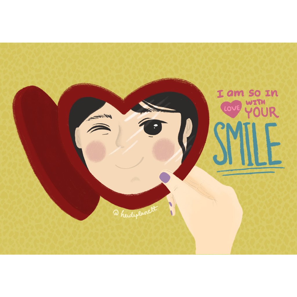 Thiệp “Tui iu nụ cười của bà” - “I’m so in love with your smile” postcard - Heidi’s Planett