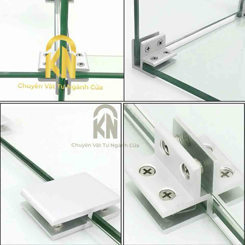 Pass kẹp gia cố kính không cần khoan lỗ bát kẹp nhôm