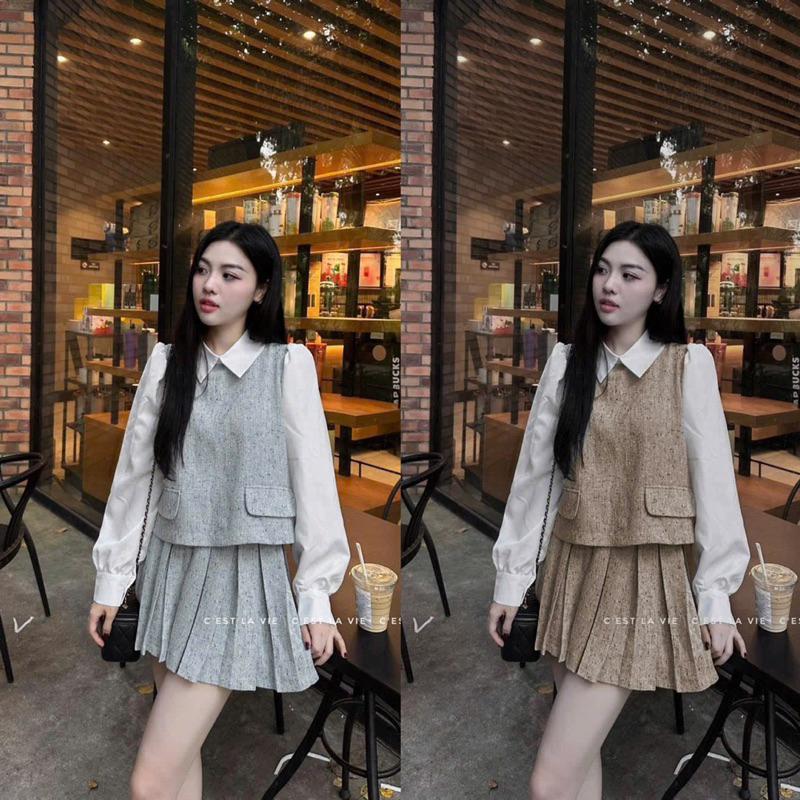 Set váy tiểu thư dạ xinh xắn