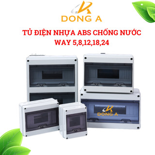 Tủ điện nhựa lắp nổi chống nước  Way 5,8,12,18,24,hộp tủ điện nhựa ABS chống ẩm ,chống bụi, chống va đập