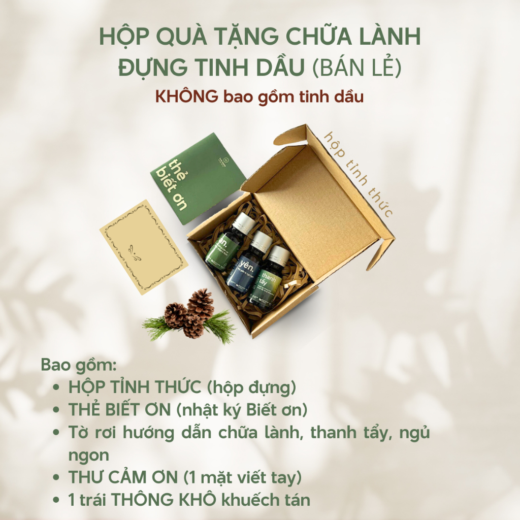 Hộp quà tặng Chữa lành đựng tinh dầu INNER PEACE (bán lẻ) - Không bao gồm tinh dầu