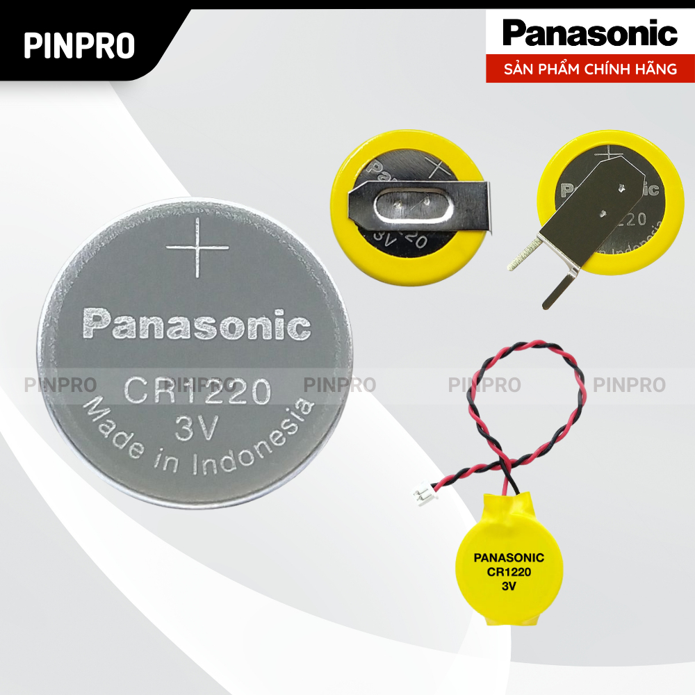 Pin Panasonic CR1220 3V hàn chân, nối giắc