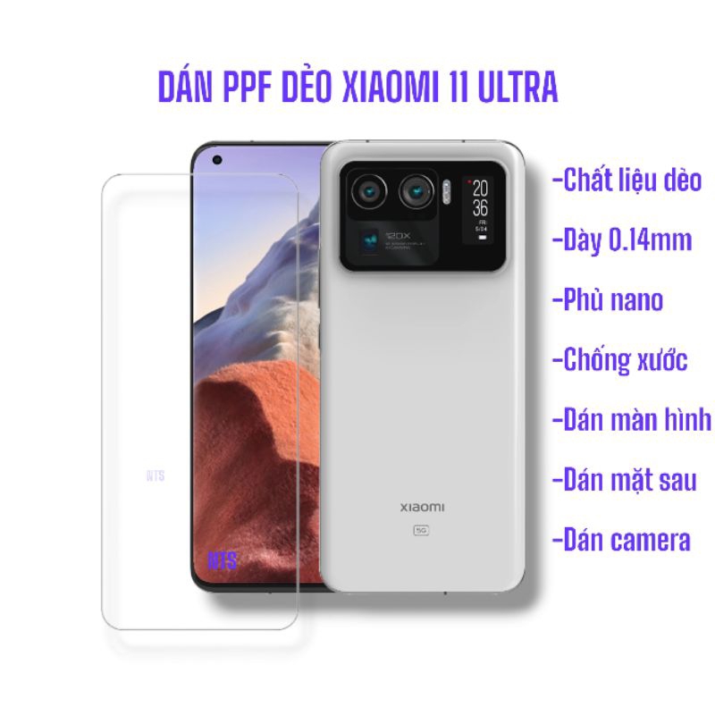 Dán PPF bảo vệ Xiaomi MI 11 Ultra NTS Shop