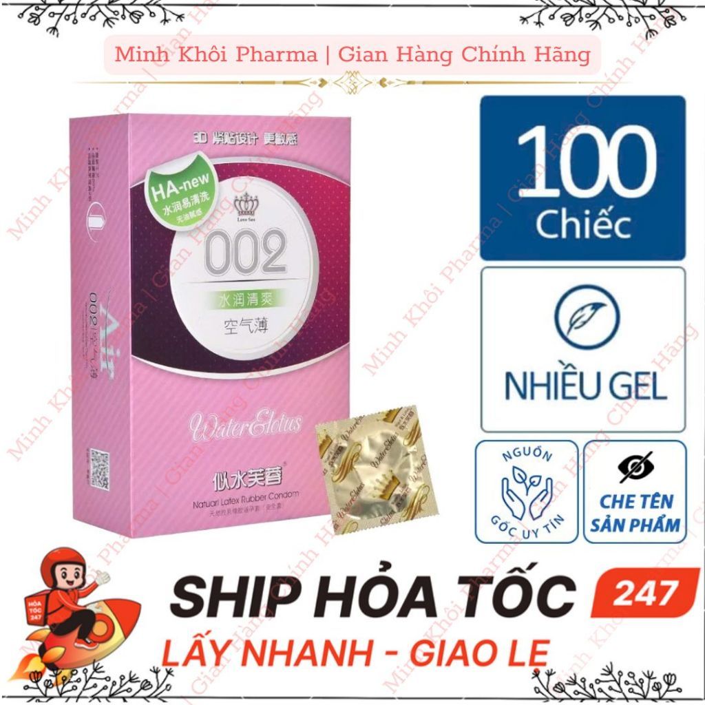 BAO CAO SU HA 002. HỘP 100 CHIẾC SIÊU MỎNG, NHIỀU GEL BÔI TRƠN. NỘI ĐỊA TRUNG