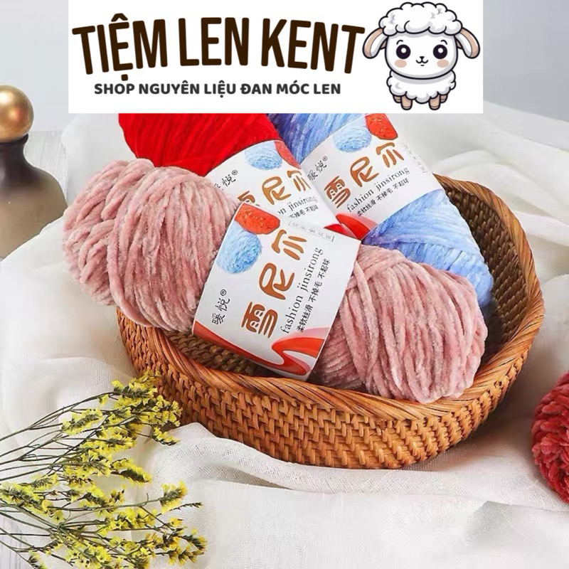 Len Nhung 3mm 100gr Dày Dặn Dùng Làm thú bông,áo Giày / Khăn Choàng / Búp Bê diy