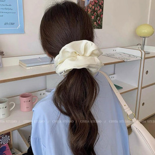 Cột tóc scrunchies size lớn vải lụa nhiều màu MC832