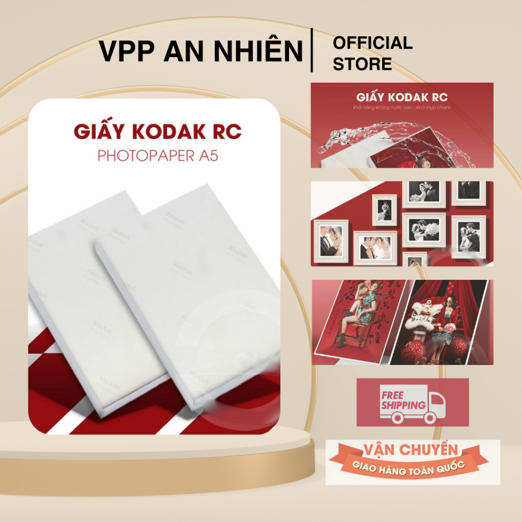 Giấy in ảnh Kodak RC A5 (100 tờ/xấp) - In ảnh màu, in hình thẻ, postcard chuyên nghiệp