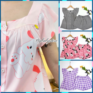 Đồ bộ tole nữ, bộ tone đùi mặc nhà cổ vuông cài nút 40-75kg đường may kĩ - Pigbabystore