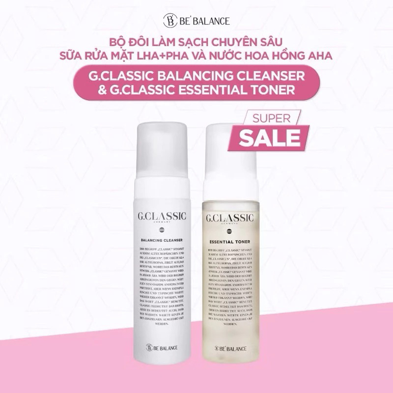(1+2) Combo sữa rửa mặt G.Classic và Toner esential Gclassic