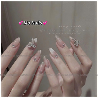   Tặng hộp,keo MxBon  Nail box thiết kế mắt mèo kim cương thạch sáng phù hợp dễ đeo mọi tay M107 