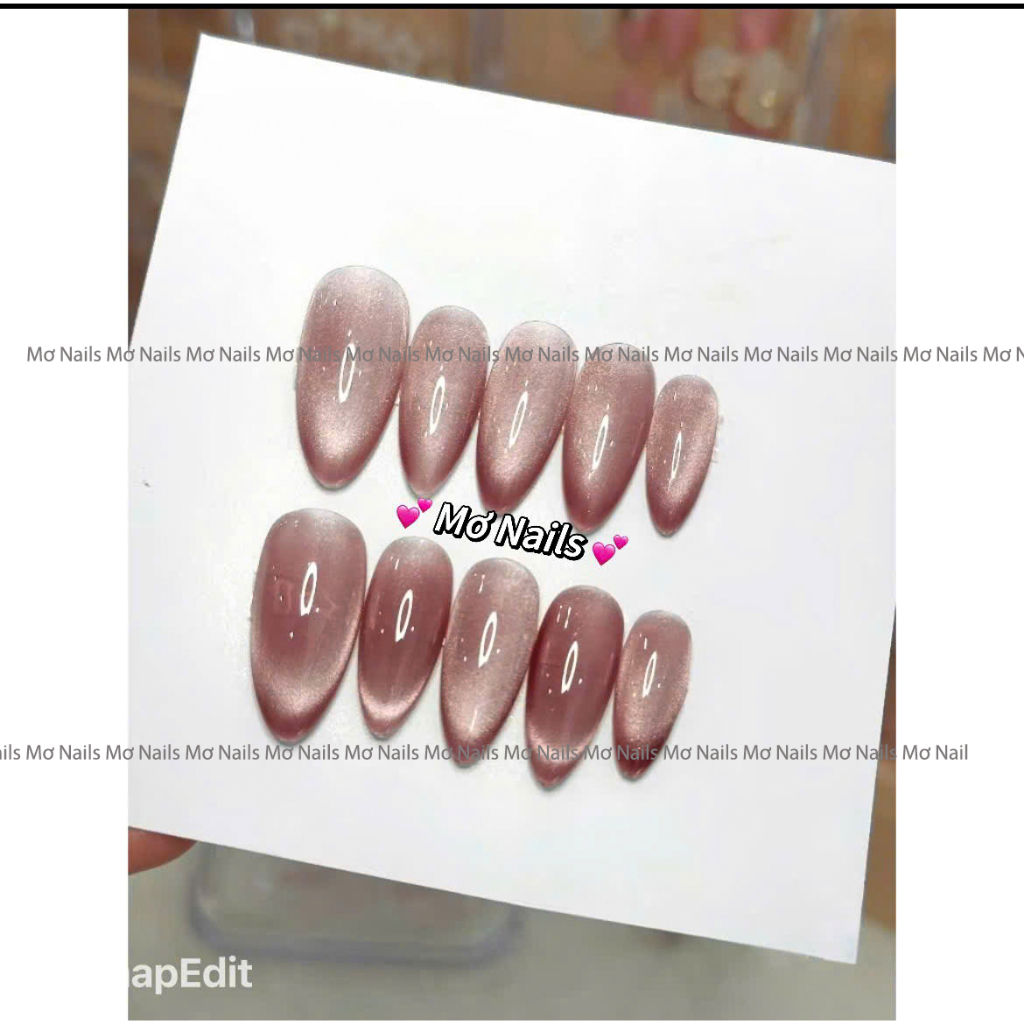 (Tặng hộp,keo MxBon) Nail box mắt mèo kim cương ánh trăng, sơn thạch, 11 Form siêu xinh M111