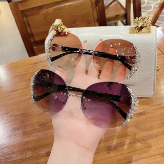 Mắt Kính Râm Nữ Tròng Kính Mắt Không Viền Chống Nắng Gọng Kính Mát Đính Hạt Thời Trang - 171