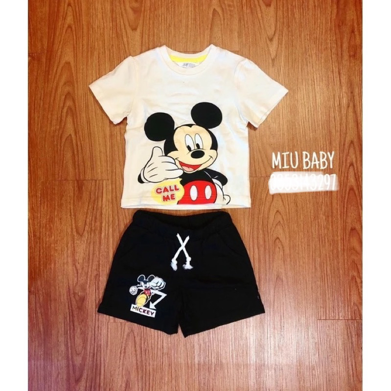 Set bộ Mickey thun cotton bé trai