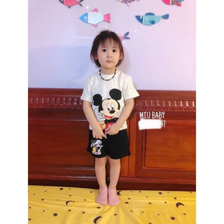 Set bộ Mickey thun cotton bé trai