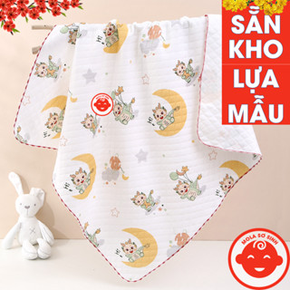 Chăn, choàng ủ XỐP TRẦN BÔNG cho bé bo viền chắc chắn 85x85cm UV3