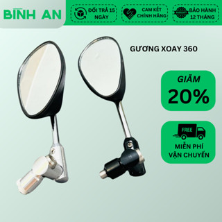 Kính xe máy kiểu SPARK AB giọt nước chân xi bóng kèm chân xoay 360 độ gắn nhiều loại xe (ren thuận)