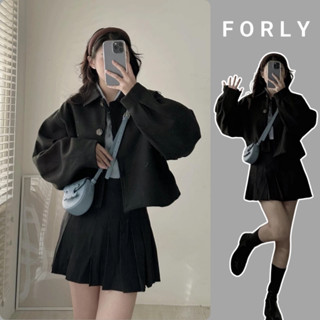 Áo Khoác Dạ Nữ Dáng Croptop Siêu Xinh Phong Cách Hàn Quốc FORLY.STUDIO T023