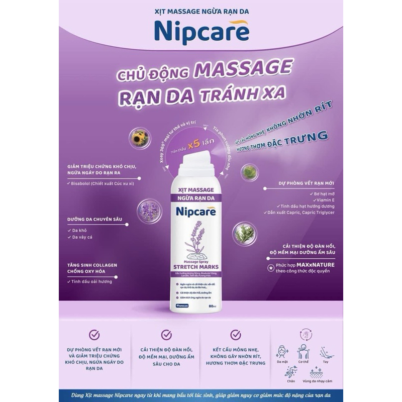 Xịt massage ngừa rạn Nipcare