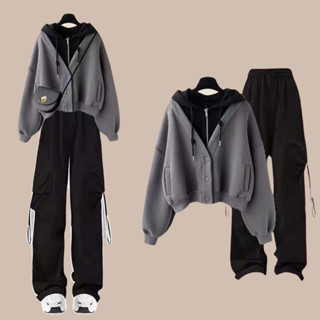 [Hàng Order] Set đồ Áo Hoodie + quâng rộng ống suông nữ