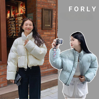 Áo khoác phao nữ croptop Forlystudio dáng Hàn Quốc siêu ấm mùa đông trơn dáng basic dễ mặc T014