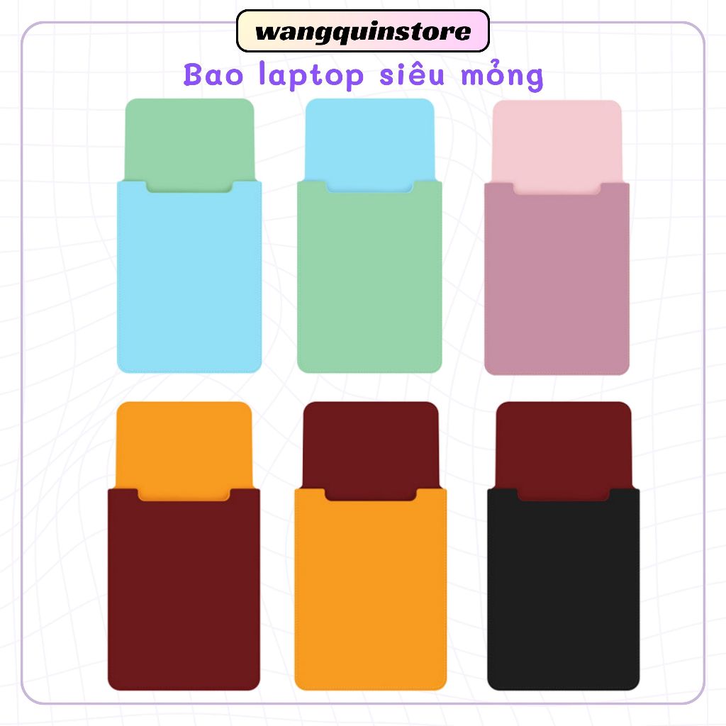 Bao da laptop cao cấp 13 13.3 14", chất liệu PU chống nước, chống trầy, thiết kế gọn nhẹ, bảo vệ máy tính siêu mỏng