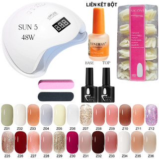 Bộ làm móng(sơn gel 24 chai +Máy Hơ Gel SUN 5+Dụng cụ làm móng+TOP&BASE&top lì sơn gel) bộ làm nail tại nhà