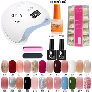 Bộ làm móng(sơn gel 24 chai +Máy Hơ Gel SUN 5+Dụng cụ làm móng+TOP&BASE&top lì sơn gel) bộ làm nail tại nhà