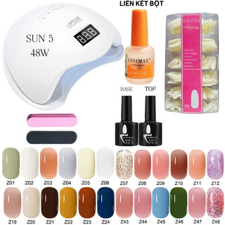 Bộ làm móng(sơn gel 24 chai +Máy Hơ Gel SUN 5+Dụng cụ làm móng+TOP&BASE&top lì sơn gel) bộ làm nail tại nhà