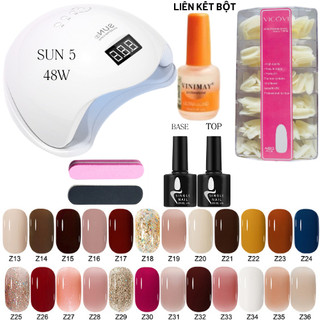 Bộ làm móng(sơn gel 24 chai +Máy Hơ Gel SUN 5+Dụng cụ làm móng+TOP&BASE&top lì sơn gel) bộ làm nail tại nhà