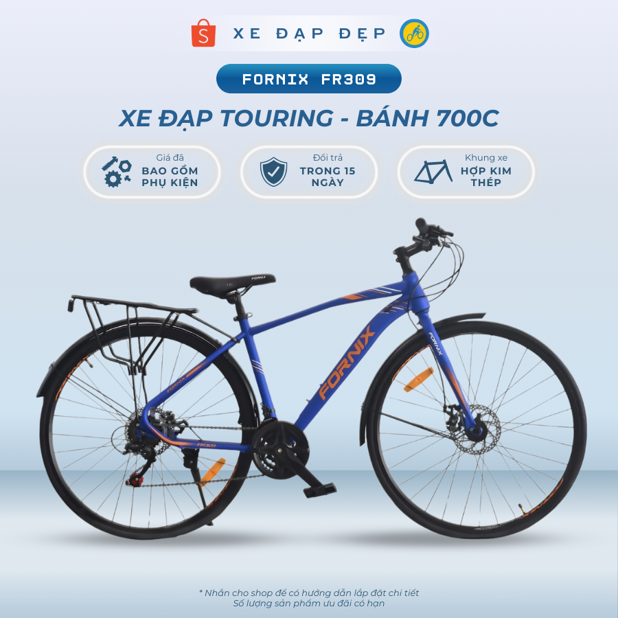 Xe Đạp Touring Fornix FR309 Với Phanh Đĩa Cơ Và Tay Đề Bấm Cao Cấp