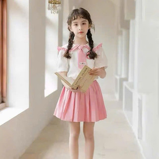 Set học sinh chân váy xếp ly áo sơmi kèm cavat 10-30kg cho bé gái