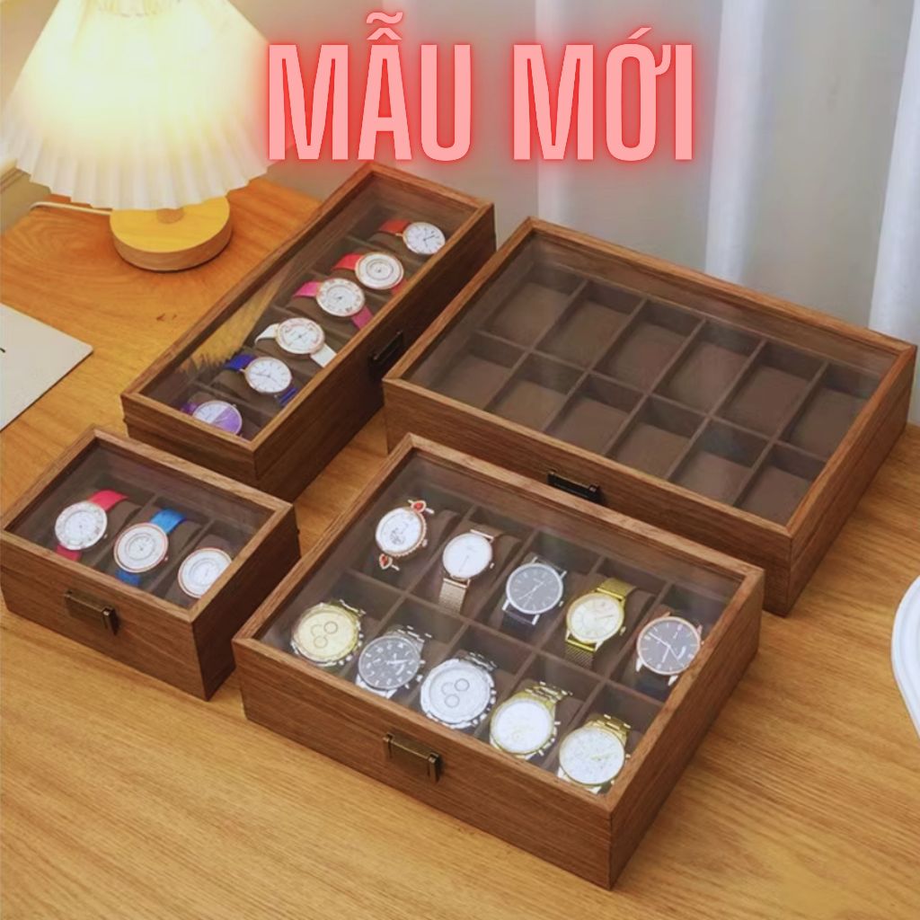 HỘP ĐỰNG ĐỒNG HỒ 12,6,4,3 NGĂN, HỘP ĐỰNG KÍNH MẮT, HỘP TRANG SỨC BẰNG GỖ CAO CẤP mẫu mới 2026