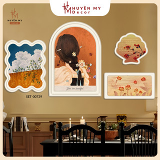 (BST Mới) Set 4 Tranh Dán Trang Trí Phòng Khách, Phòng Ngủ, Spa, Shop Thời Trang,Nhiều Mẫu Nghệ Thuật- Huyền My Decor