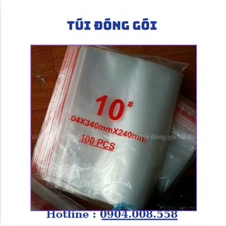 (100cái/ túi )Túi zip chỉ đỏ các cỡ