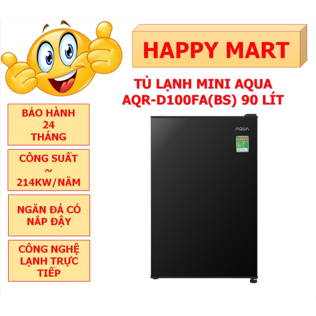 Tủ lạnh Aqua AQR-D100FA(BS) 90 lít & AQR-D60FA(BS) 50 lít, chính hãng, bảo hành 24 tháng tại nhà