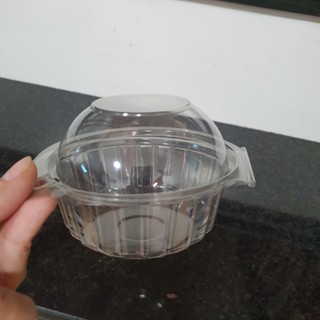 Set 100 hộp nhựa tròn trong suốt - Liền nắp - Đựng bánh bao, bánh bông lan