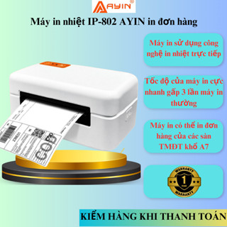 Máy In Nhiệt Mini Máy In Nhiệt IP-802 AYIN Khổ  Giấy In Nhiệt A7 In Đơn Hàng In Tem Mã Vận Đơn