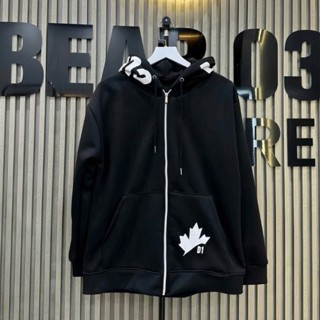  Áo Hoodie khóa DSQ Lá In Mũ Boy Phố Mẫu Mới Nhất 2024 Nam Nữ Unisex 