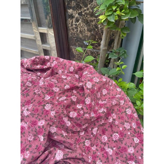 vải nhung tăm in hoa